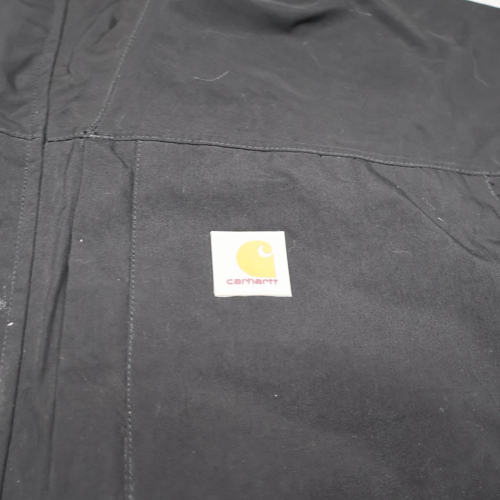 Carhartt Jacket Men Large Black Shoreline Vapor Storm Defender Hooded Waterproof - Picture 3 of 14